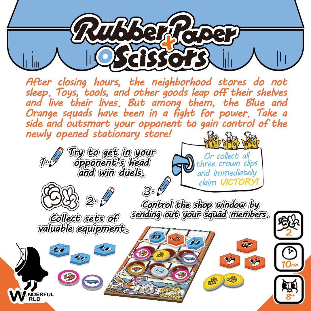 Rubber Paper Scissors, 2-Player Light Strategy Game
